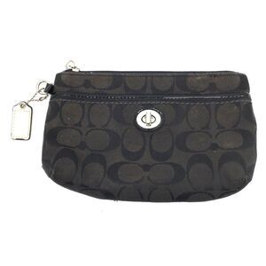 Coach PROJECT Signature Jacquard Turnlock Wristlet Pouch Black